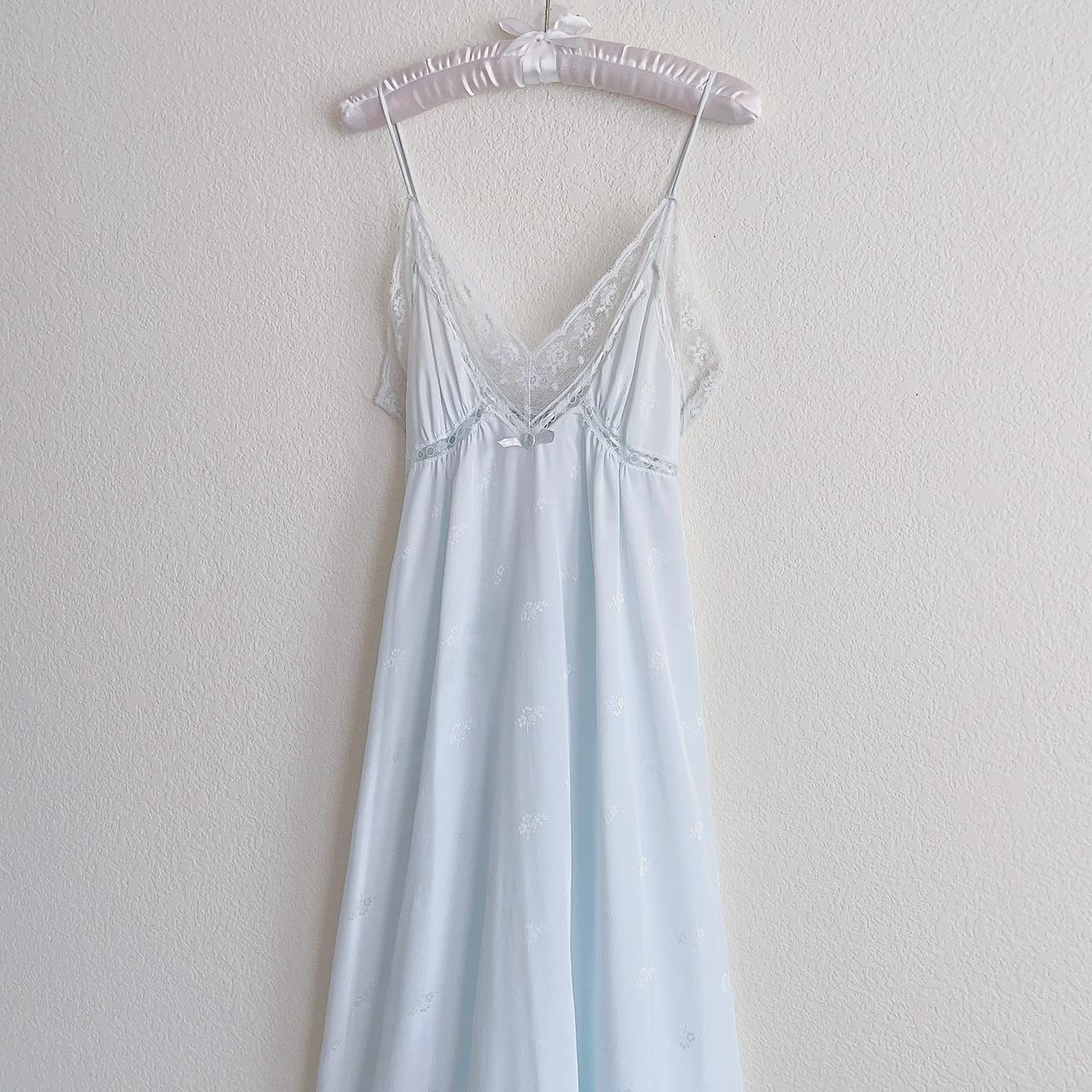 Vintage Christian Dior baby blue peignoir gown ♡ in... - Depop