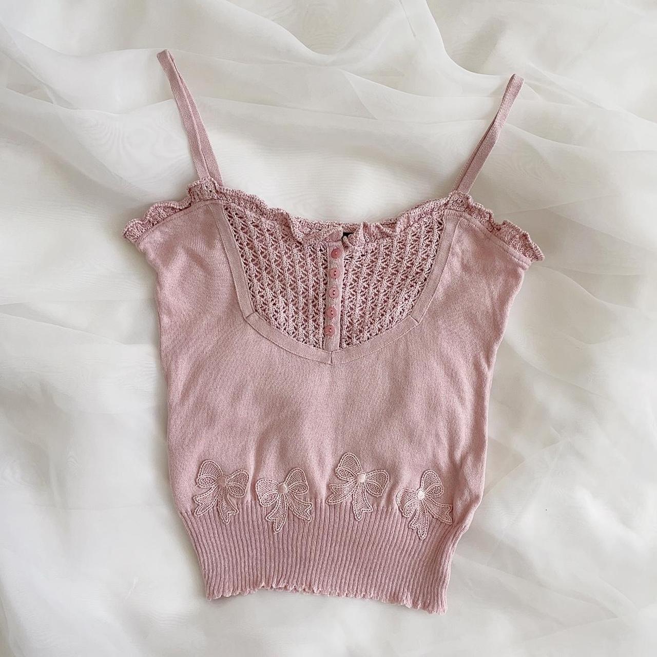 Jill Stuart Pink Dainty Knit Camisole ♡ In Excellent Depop