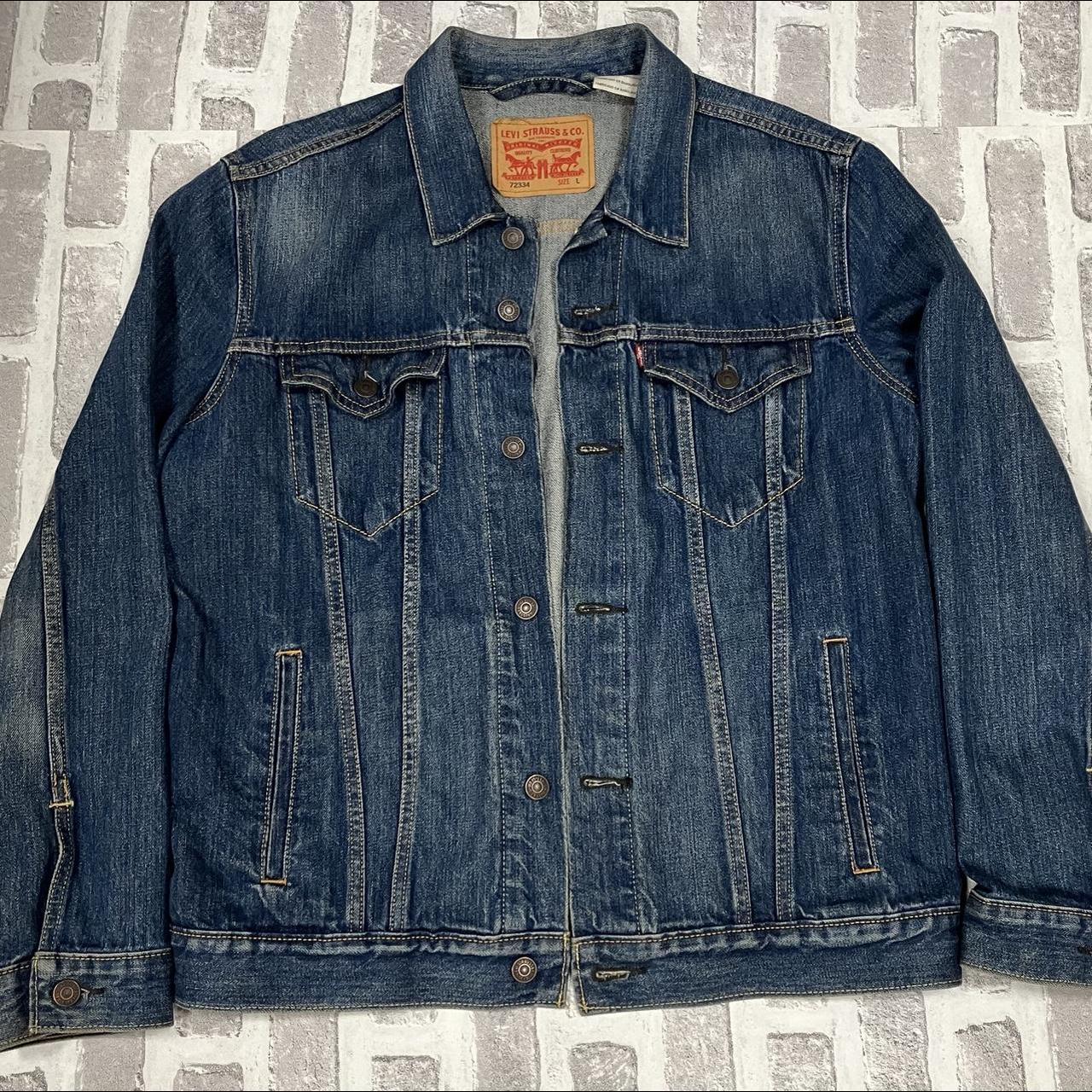 Levi’s Strauss & Co. Men’s Trucker Jacket Blue... - Depop