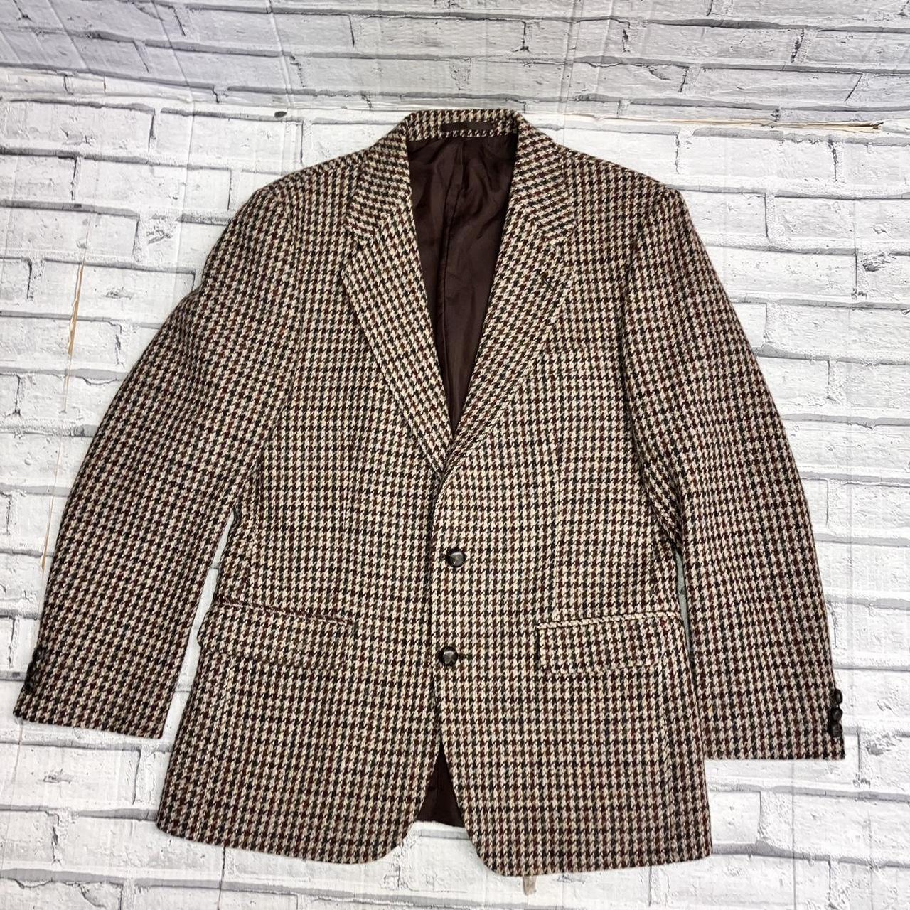 Beautiful vintage Harris Tweed 100% wool tweed brown... - Depop