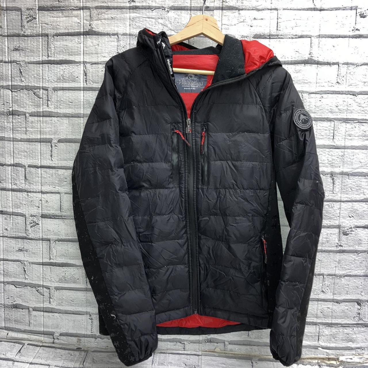 Helvetica mountain pioneers black quilted jacket... Depop