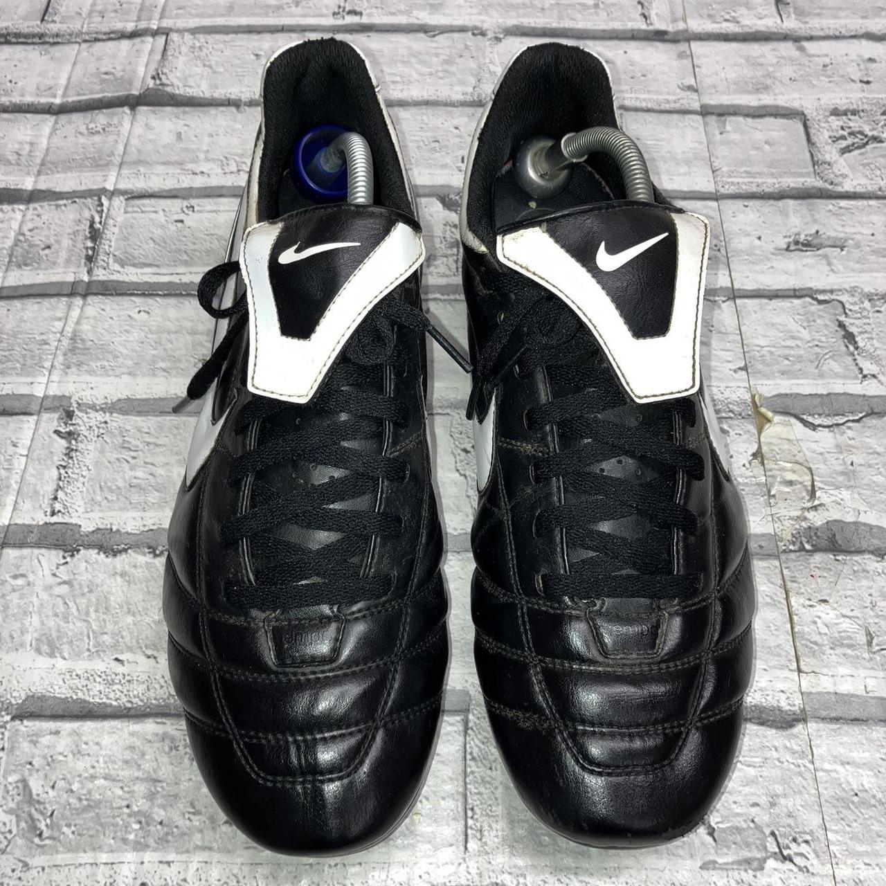 Y2K Nike Tiempo black leather football boots with... Depop