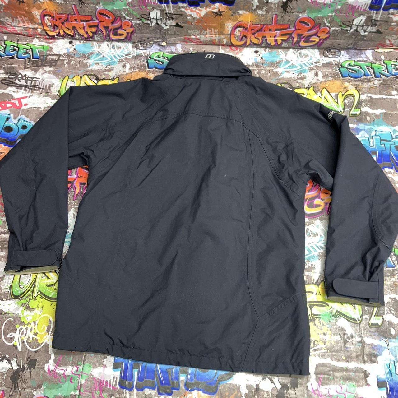 Berghaus aquafoil black waterproof jacket with cream... Depop