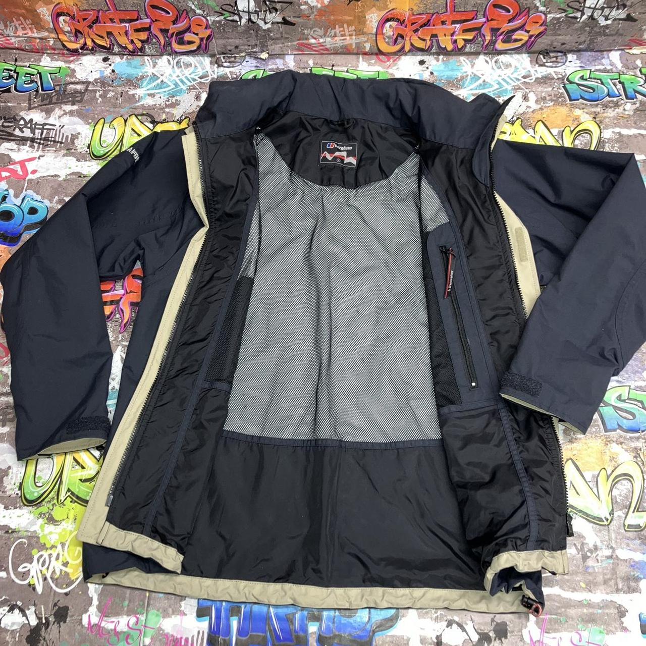 Berghaus aquafoil black waterproof jacket with cream... Depop