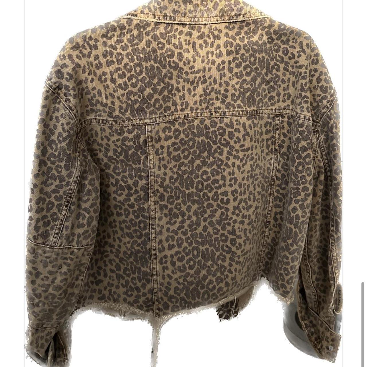 Free people leopard denim on sale jacket