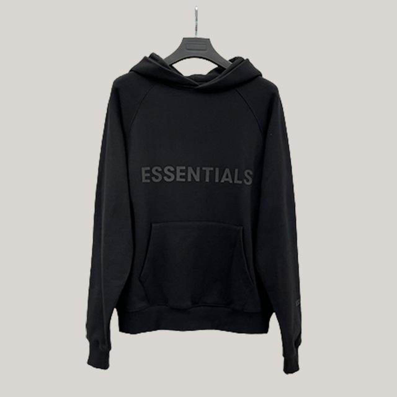 Black on black essentials hoodie like new, no marks... Depop