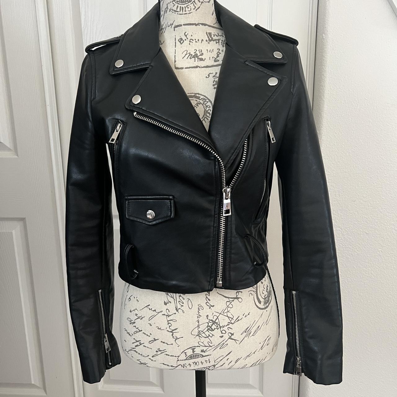 ZARA Moto Jacket Faux leather Moto jacket, no... - Depop