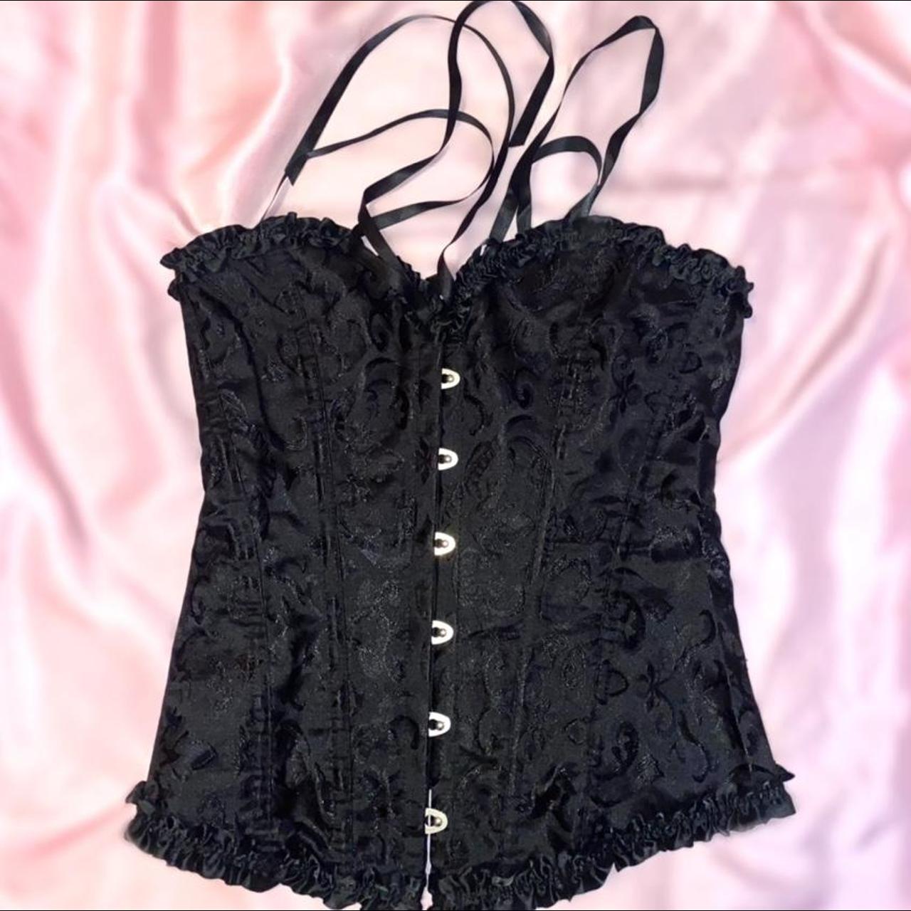 Beautiful black boned corset top! Literally will... Depop