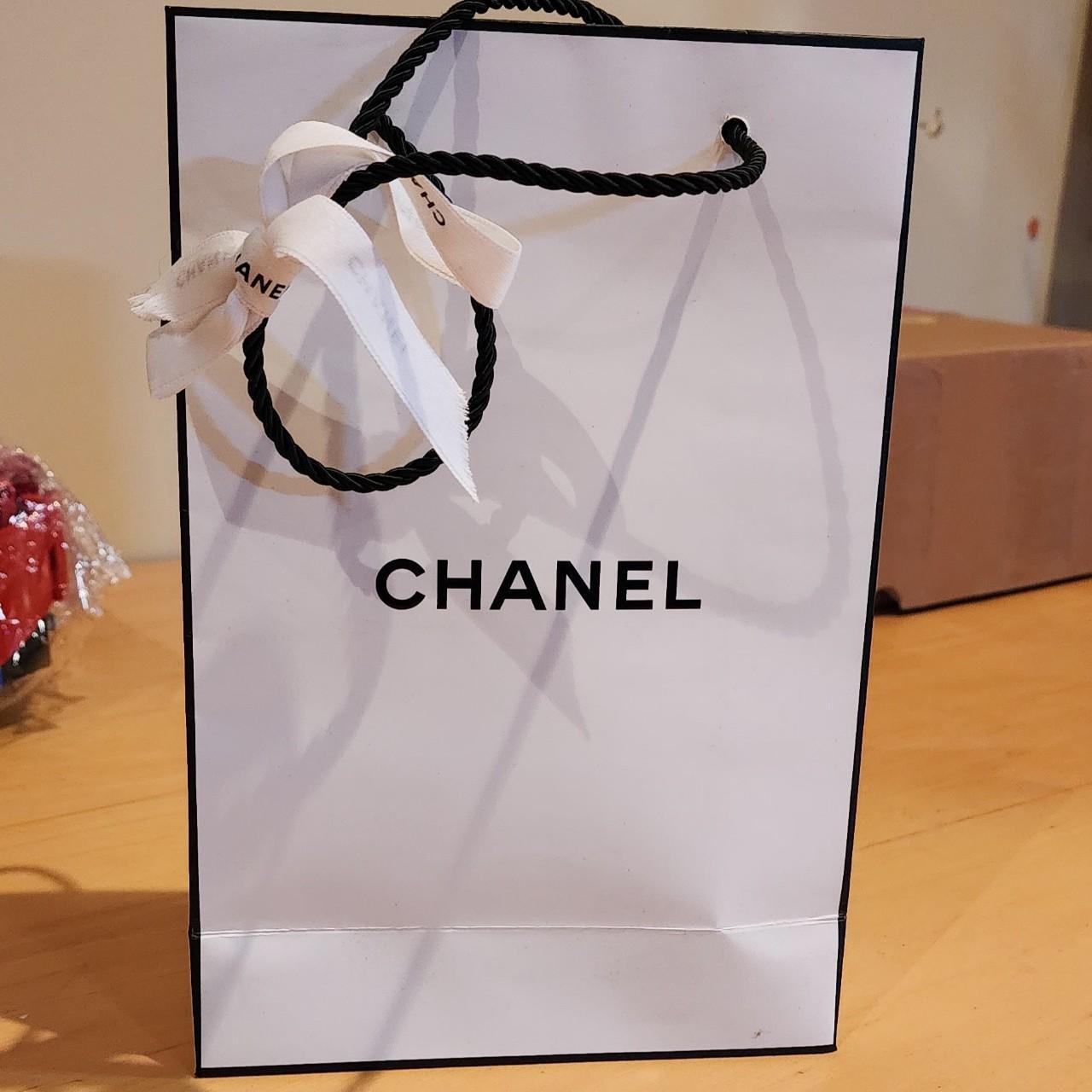 Chanel white paper bag sale