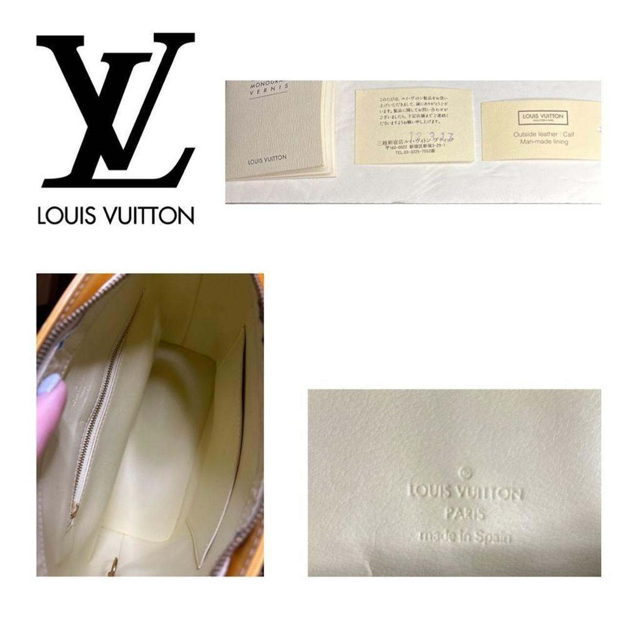 Vintage Louis Vuitton Green Vernis Monogram Tote - Depop