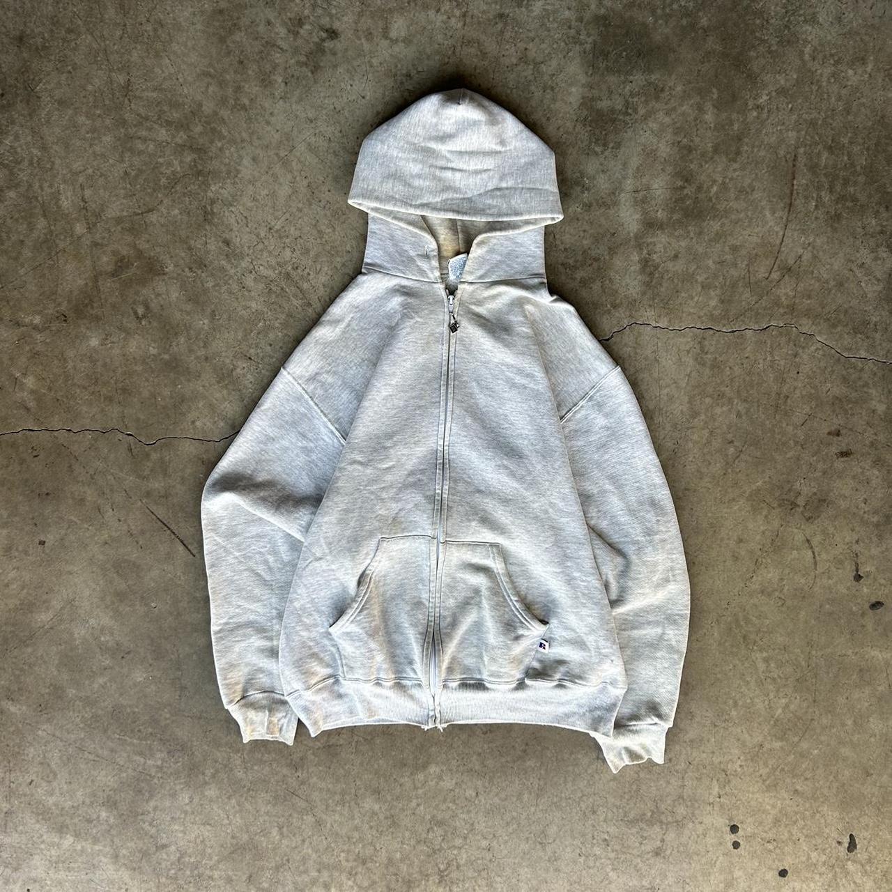 Russell Athletic Men's Grey Hoodie Depop