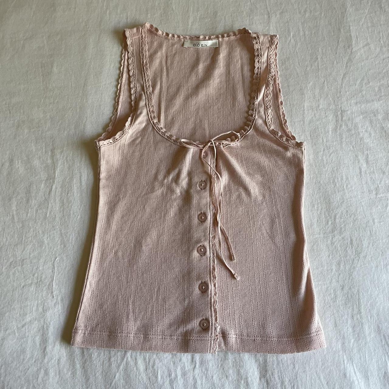 DÔEN Lois Tank in pink Size XXS - Depop