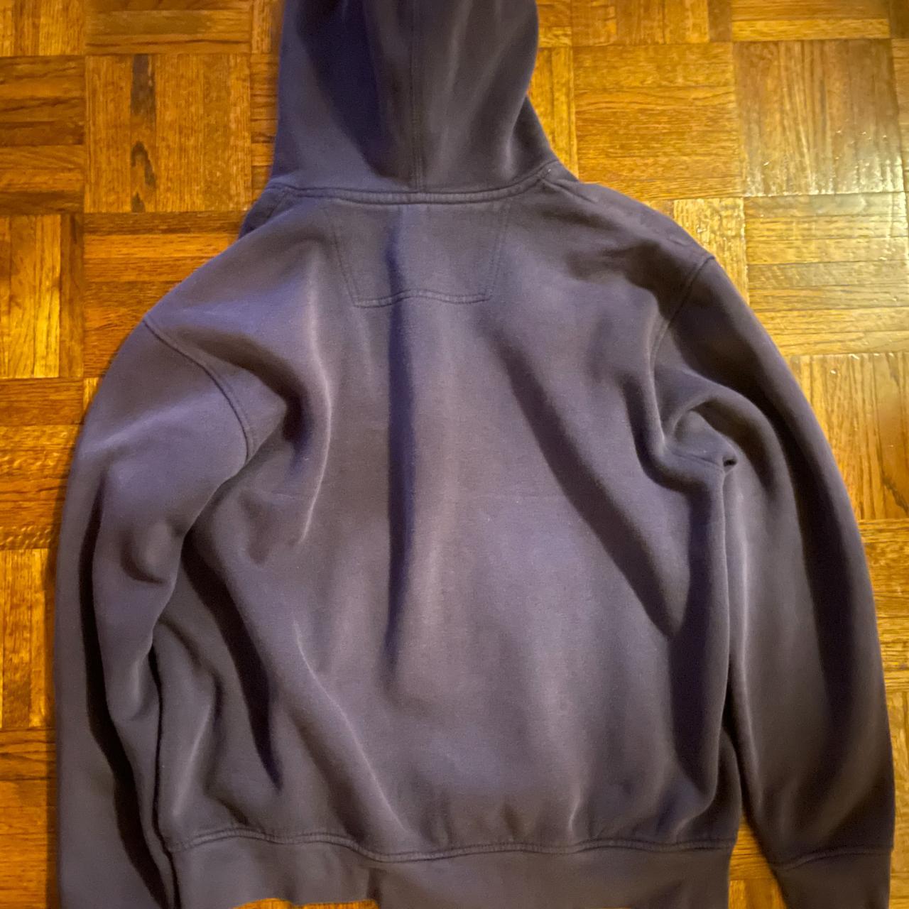 Vintage Washed Navy Zip-Up Hoodie Condition 6/10 Men... - Depop