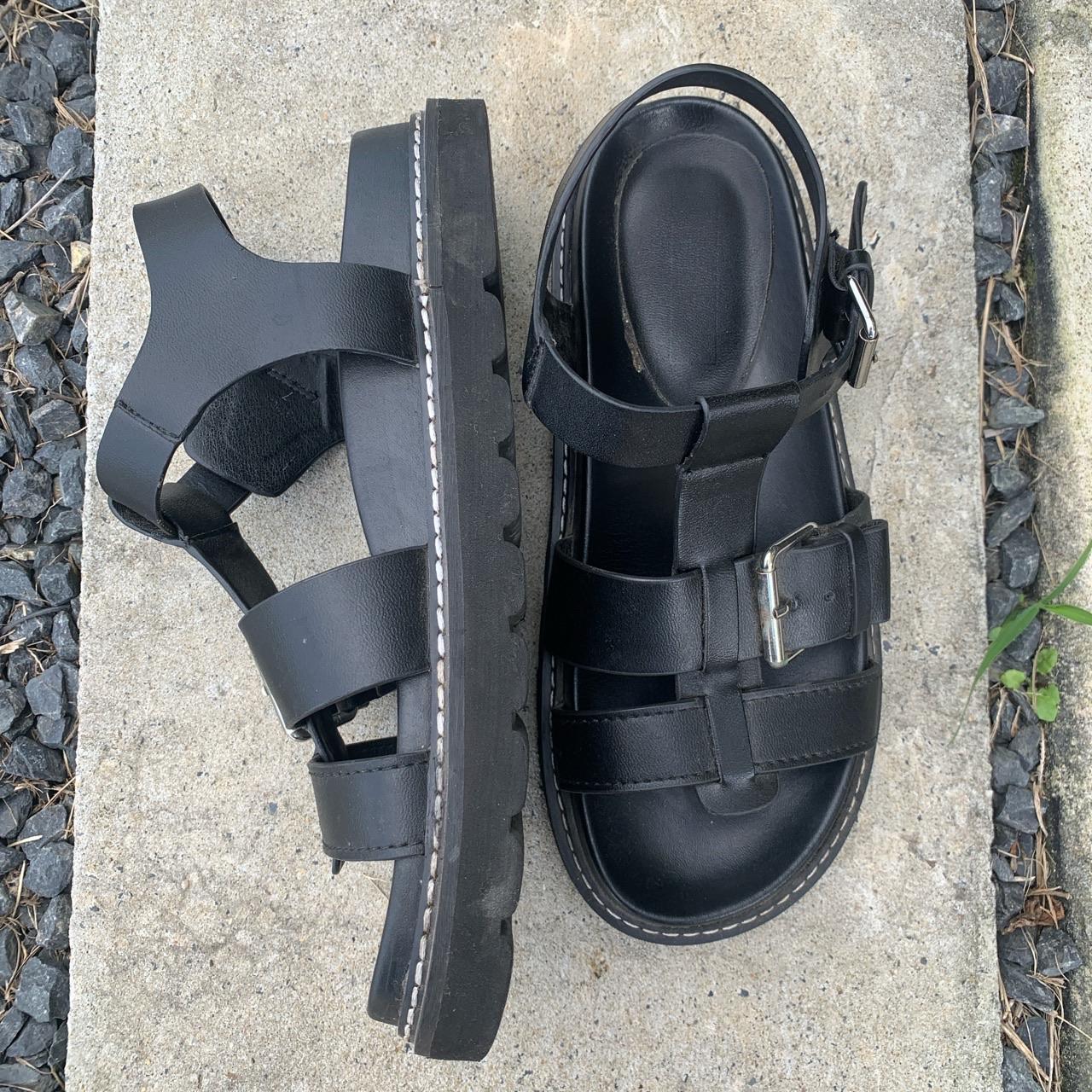 Therapy Black Platform Sandals (Soles worn a little... - Depop