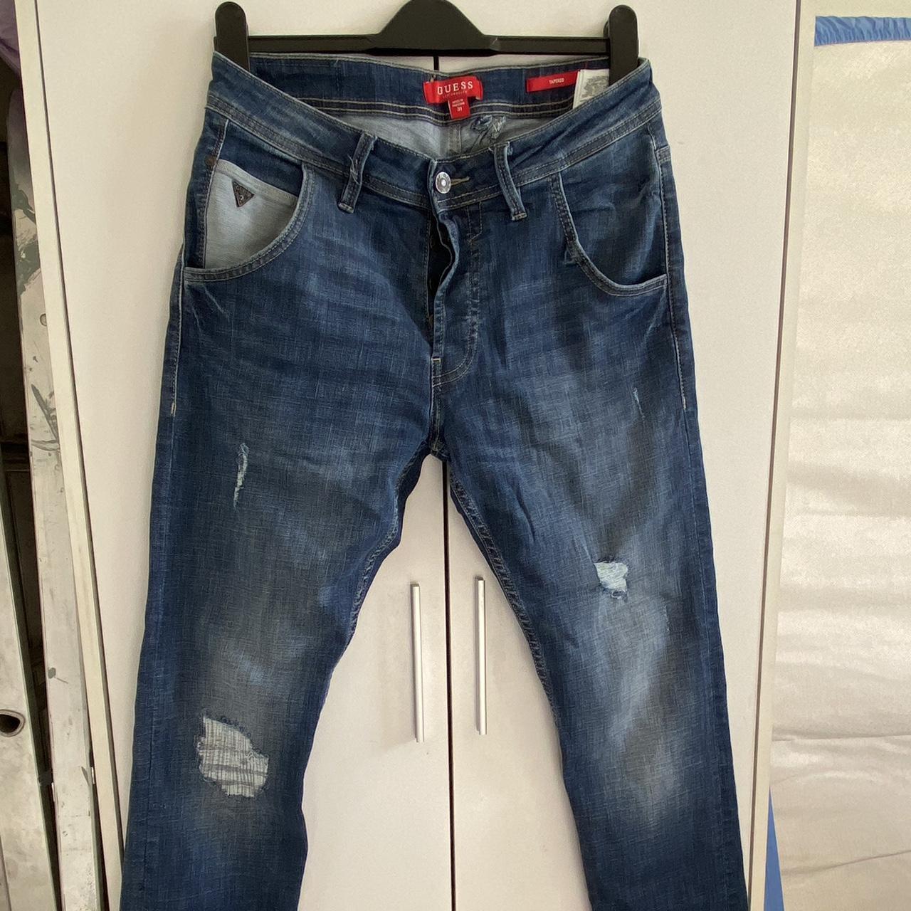 Guess Blue Washed Jeans Size 31 - Depop