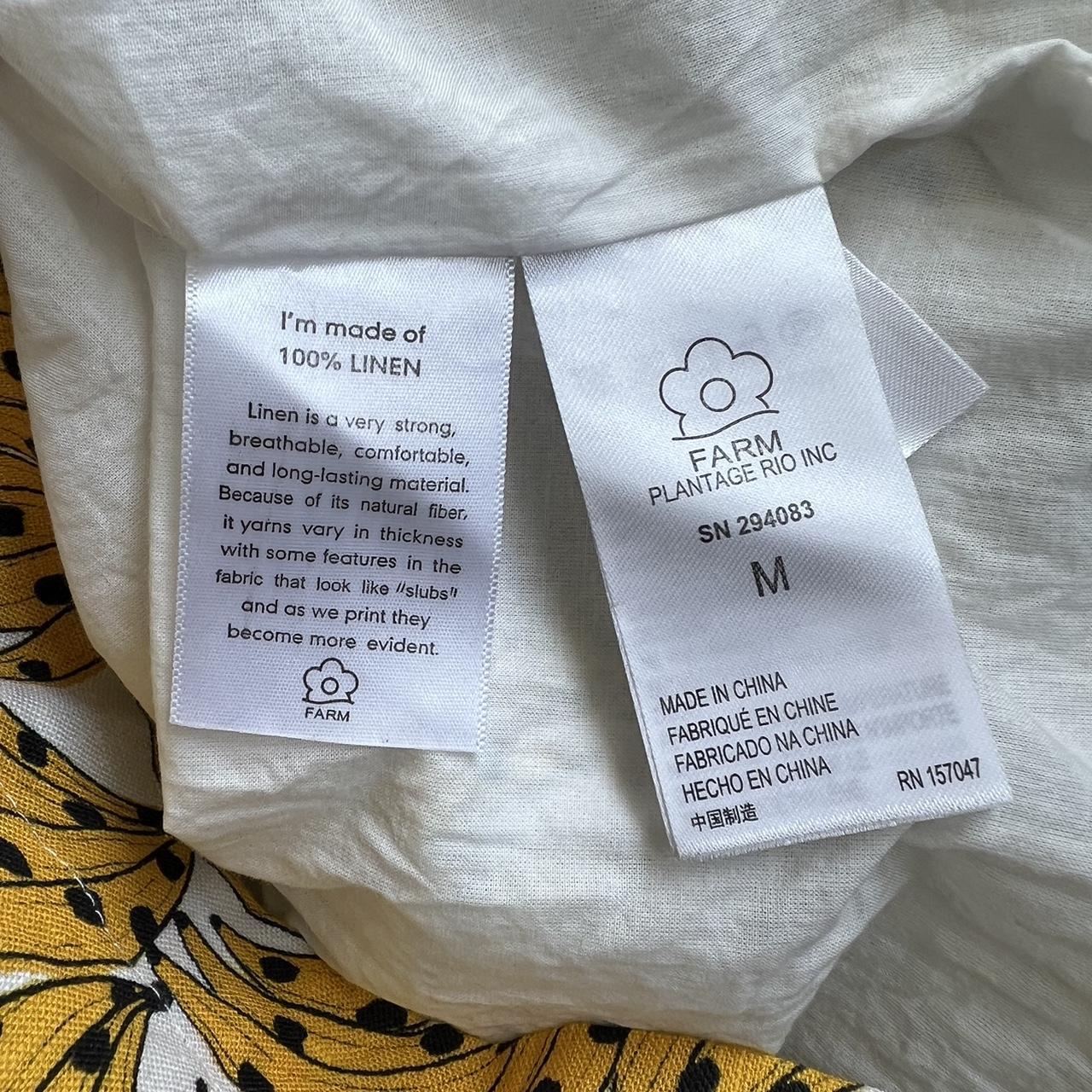 Farm Rio Women's Yellow and White Dress | Depop