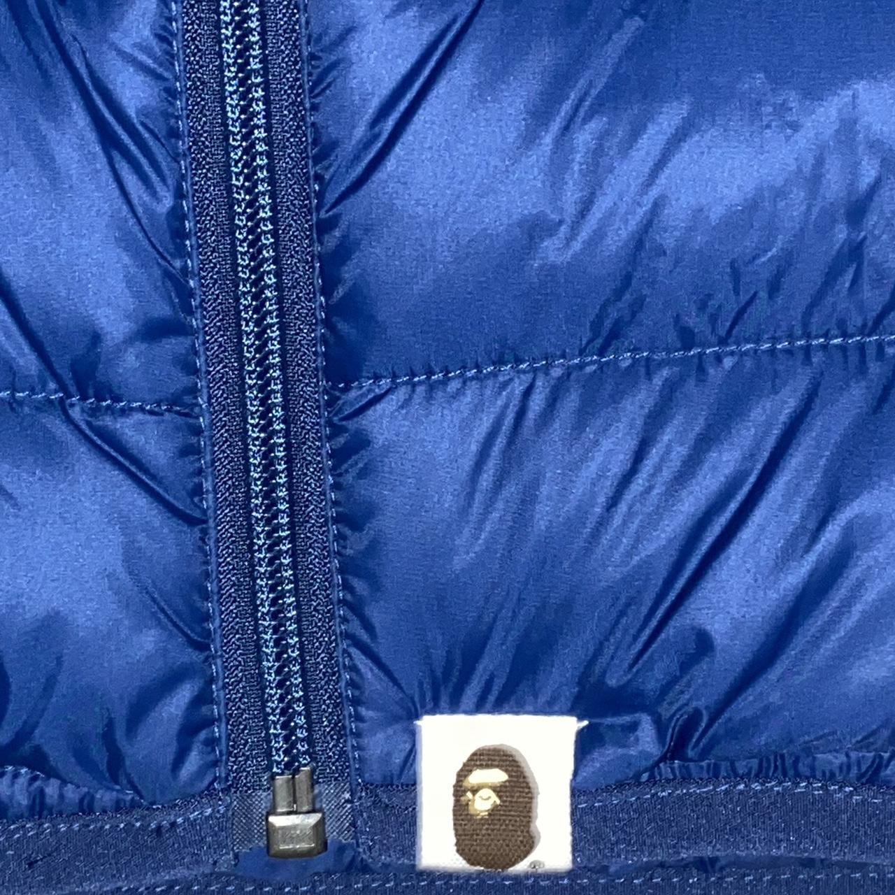 BAPE Navy and White Jacket | Depop