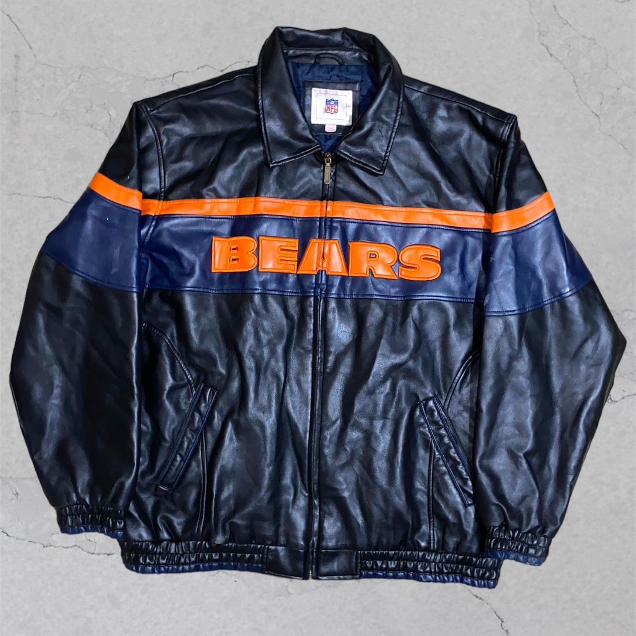 NFL Mens Vintage Chicago Bears Leather letterman jacket on sale