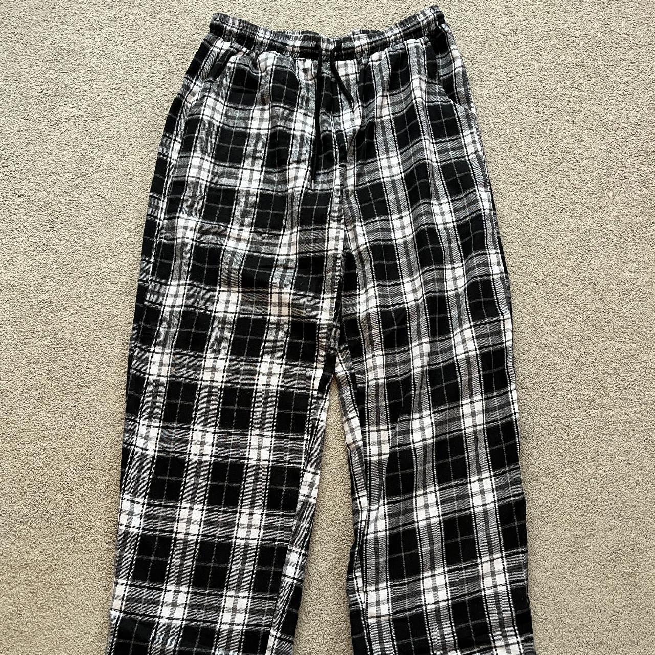 Checkered Black and White, Adjustable Ankle Pants,... - Depop