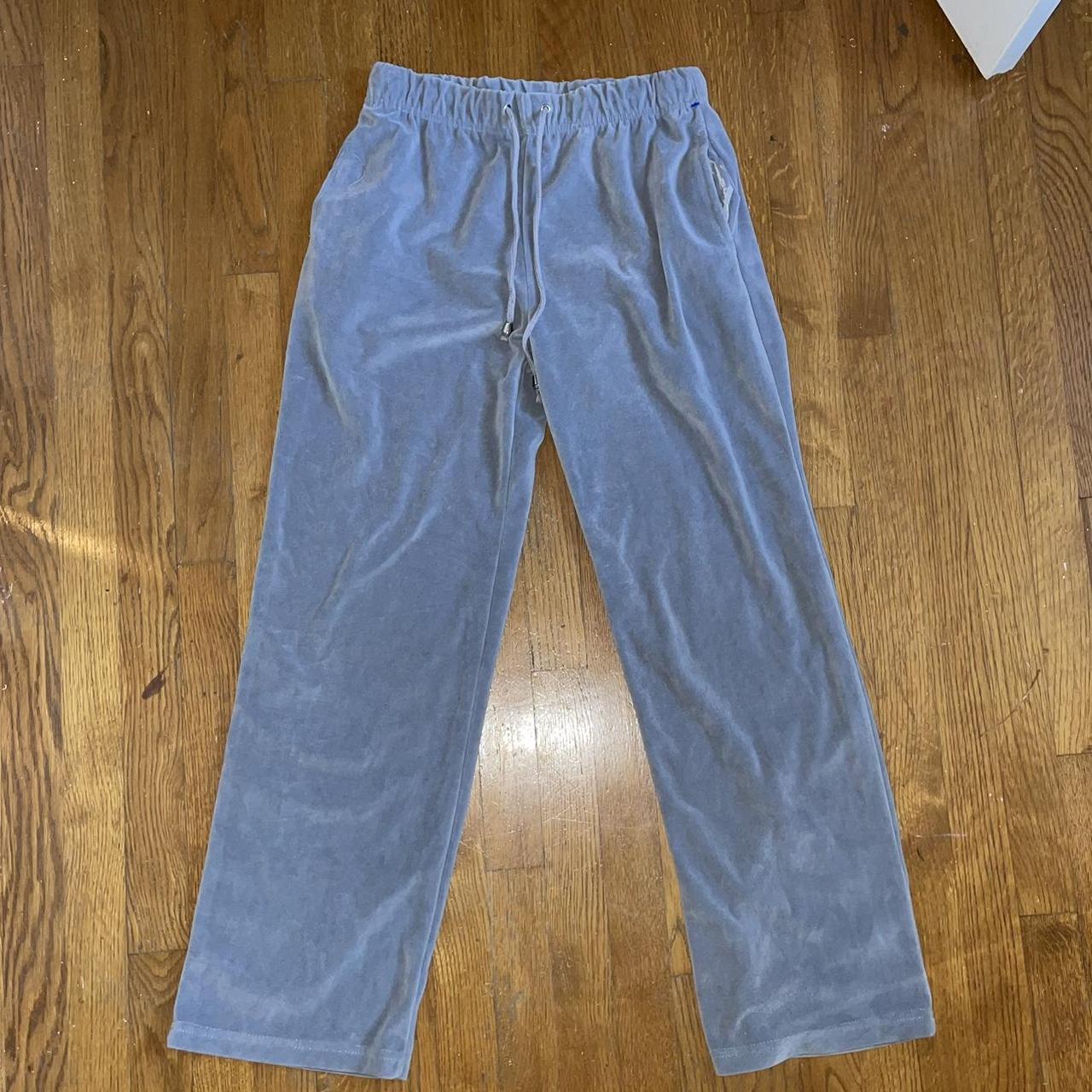 velour baby blue sweat pants Depop