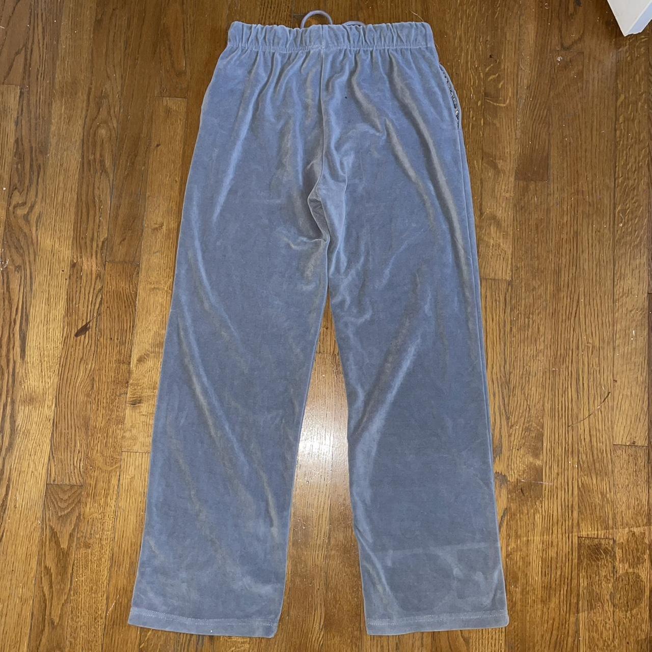velour baby blue sweat pants Depop