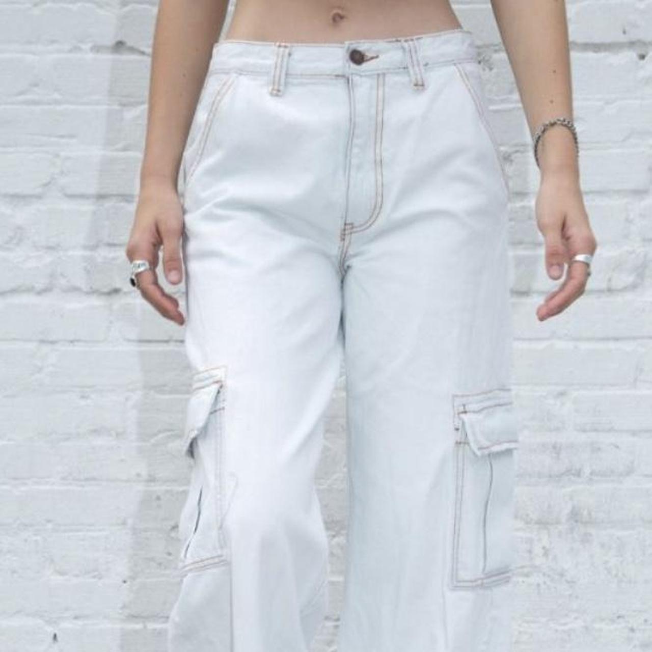 Brandy Melville white Tatum jeans🤍🤍 I can post more... Depop