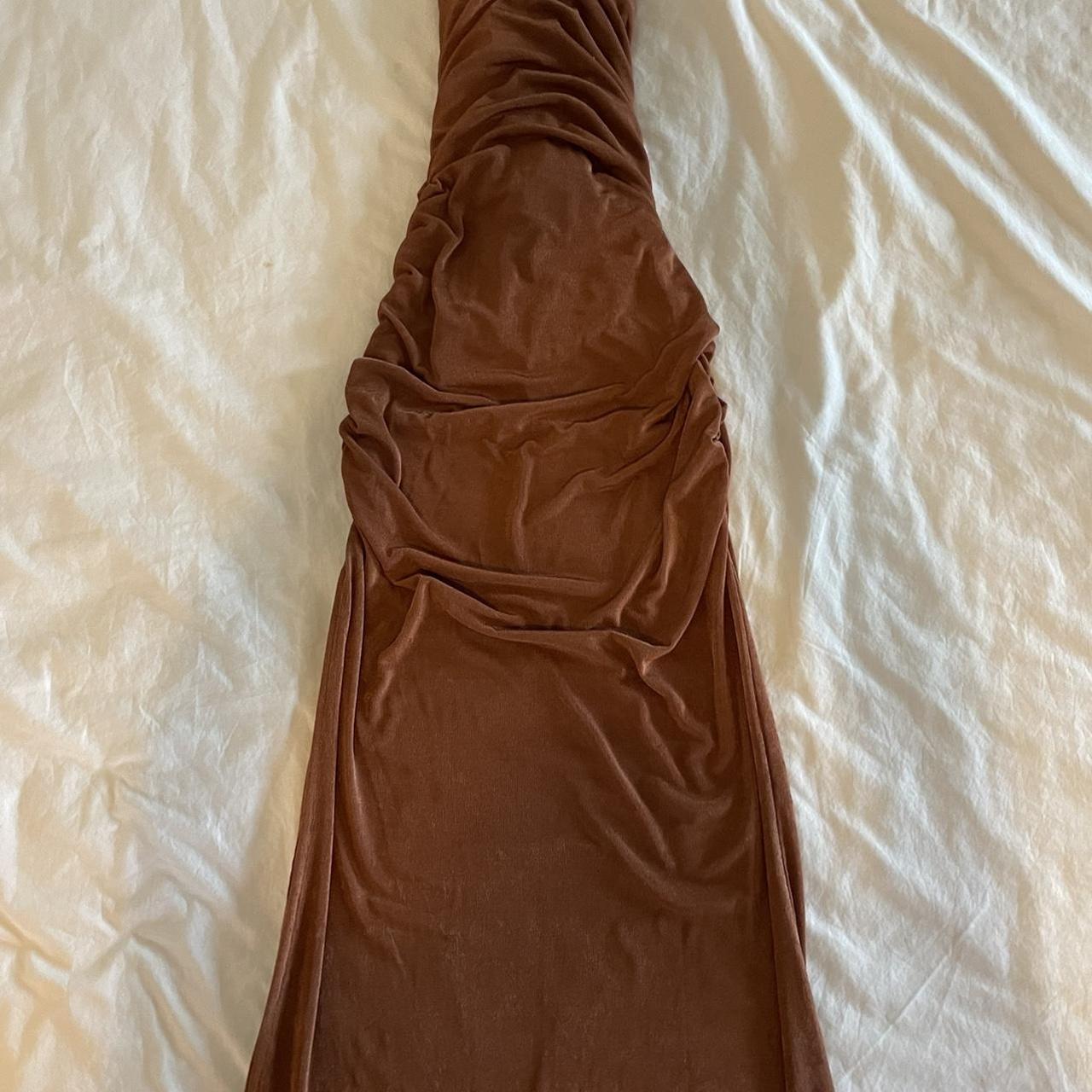 Glassons Women's Brown and Orange Dress Depop