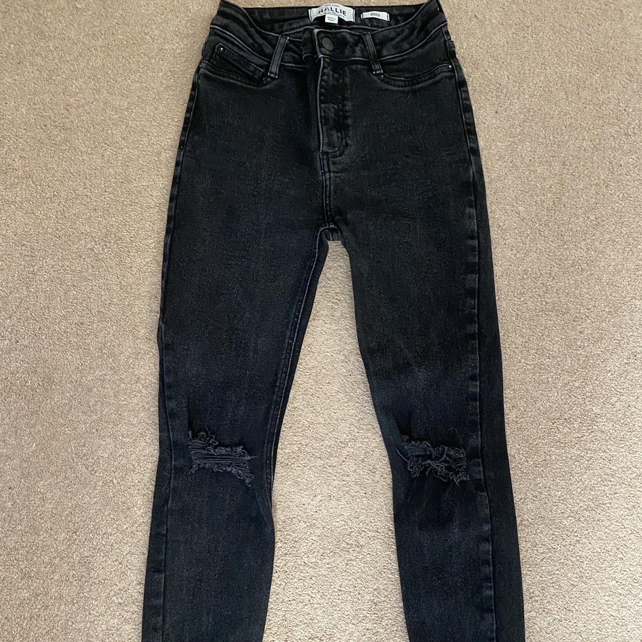 BLACK NEW LOOK RIPPED HALLIE DISCO JEANS