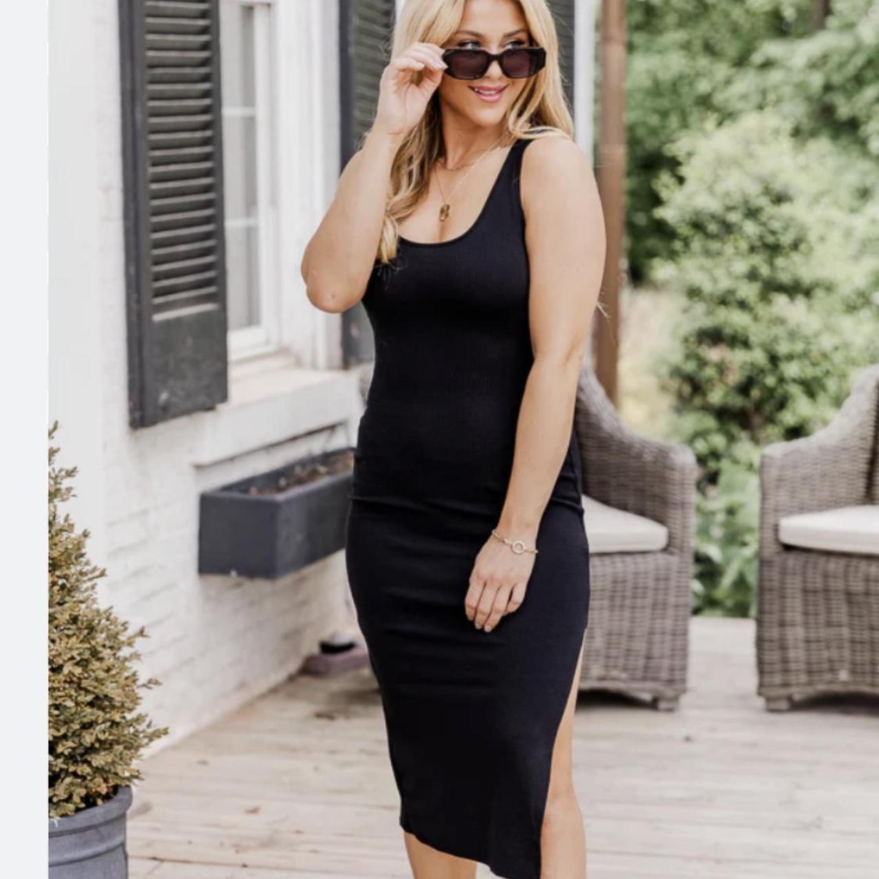 Other Stories black rib knitted dress with Depop