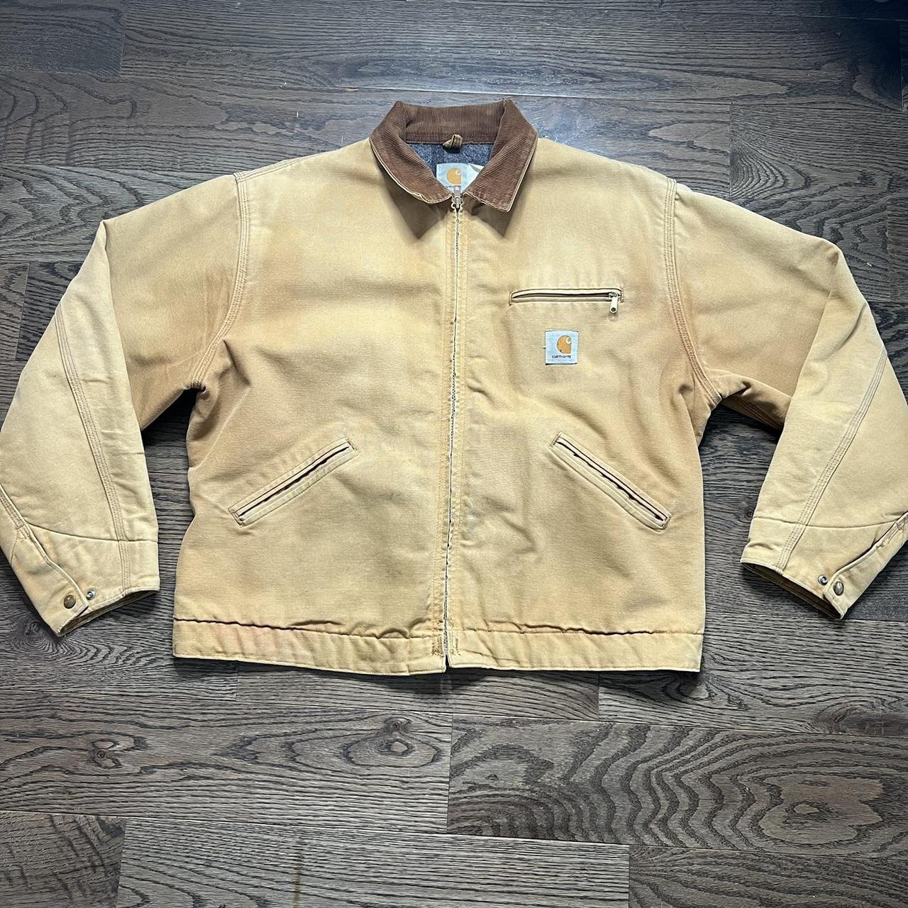 Vintage Carhartt Detroit Jacket Great fade Signs of... - Depop