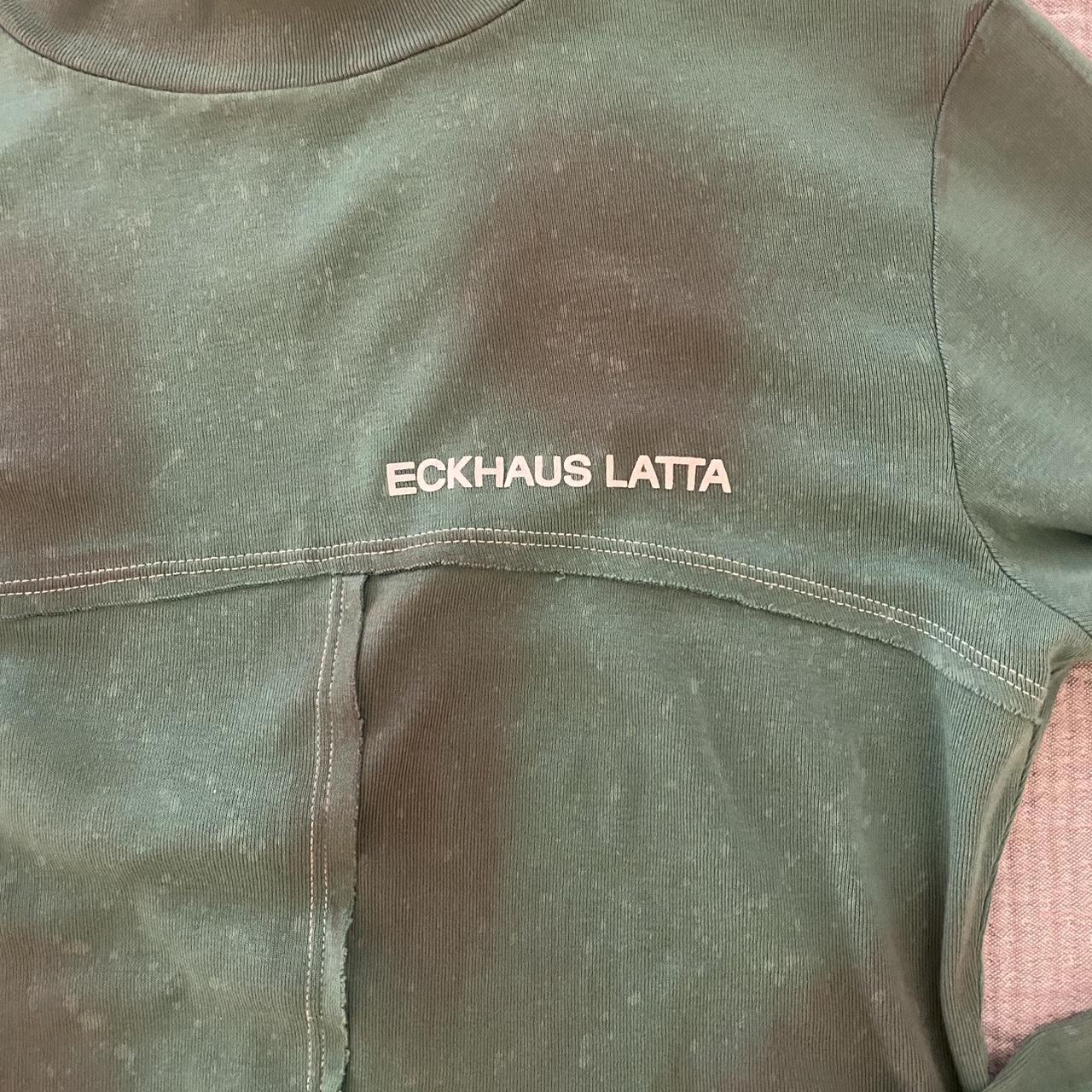 Eckhaus Latta Women's Green and Grey T-shirt (2)