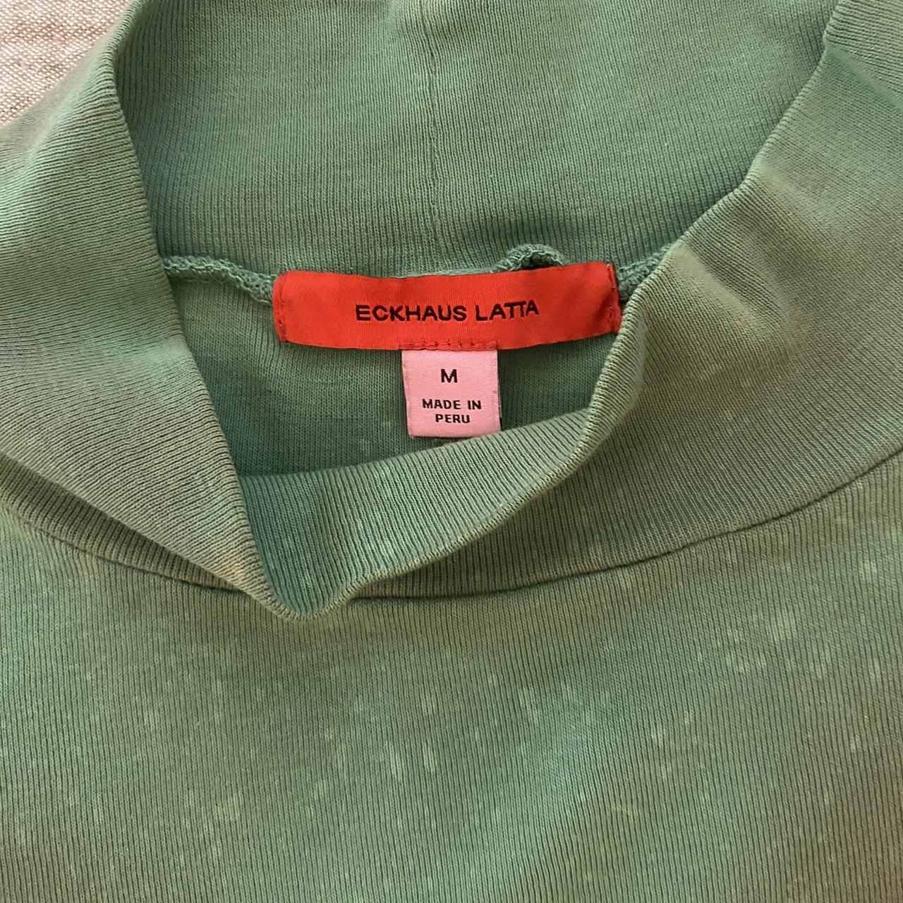 Eckhaus Latta Women's Green and Grey T-shirt (4)