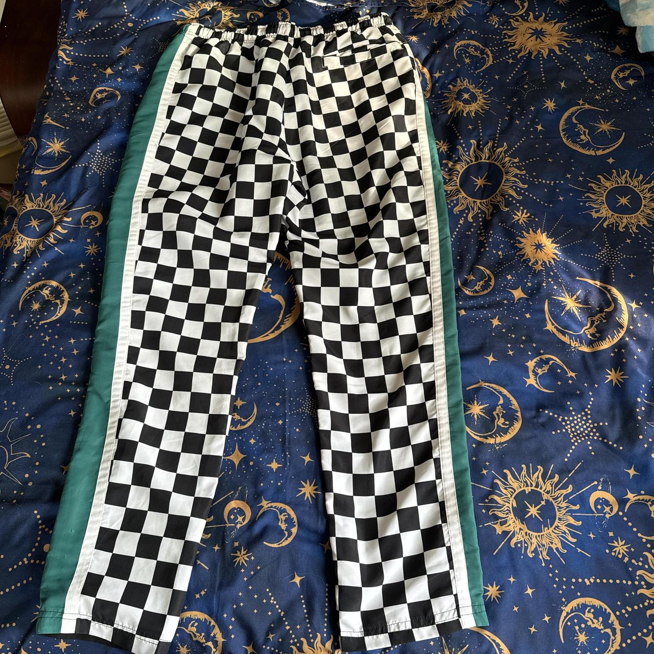 Fila black and green checkerboard joggers track