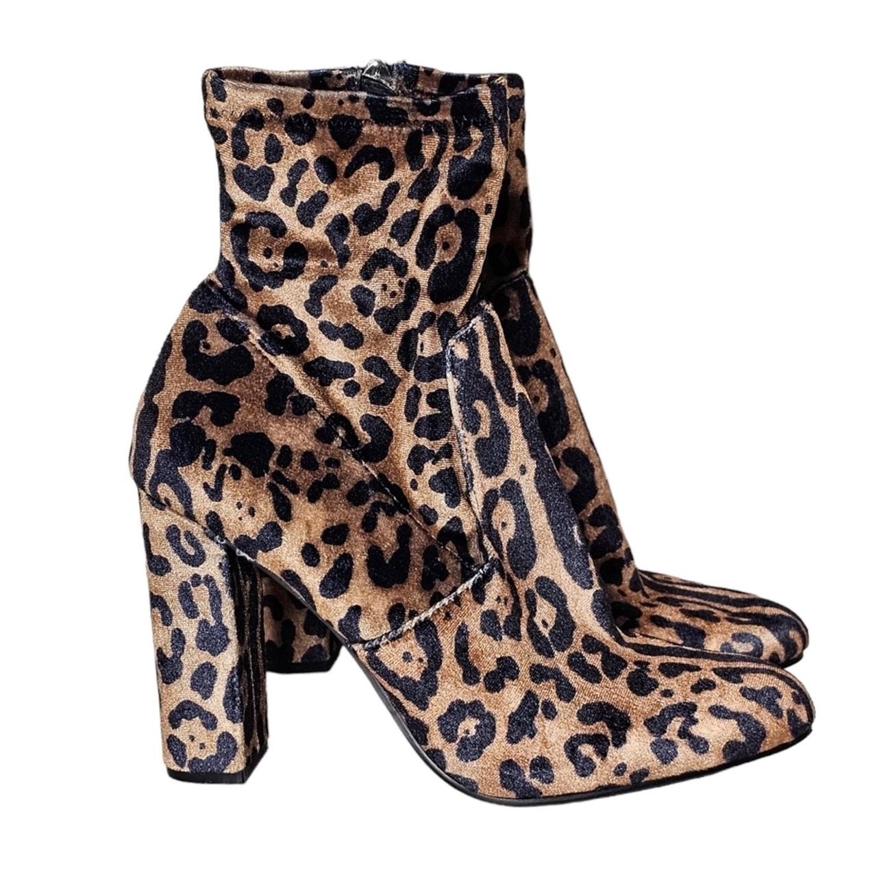 Steve Madden Edit Velvet Leopard Booties Depop