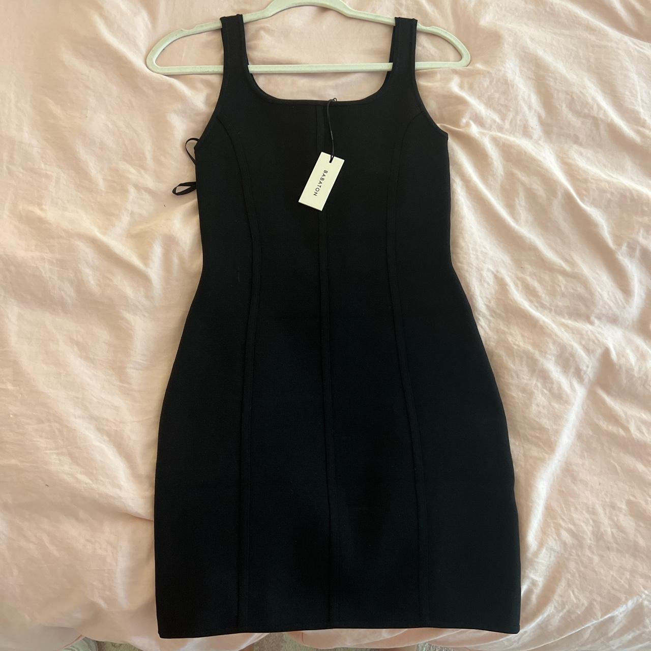 Aritzia Babaton Sculpt Knit Bustier Dress Black - Depop