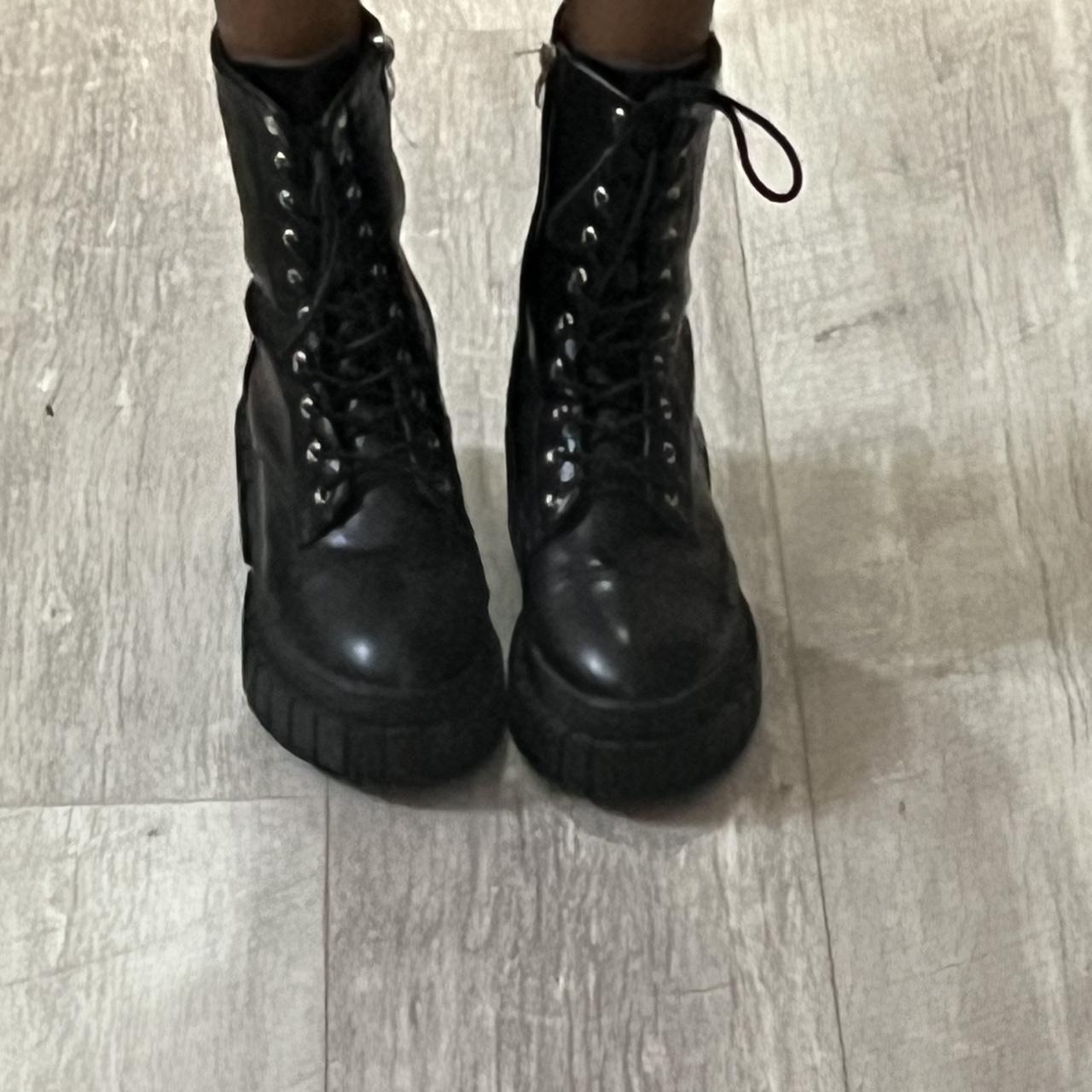 Black chunky boots super comfortable and do not give... - Depop