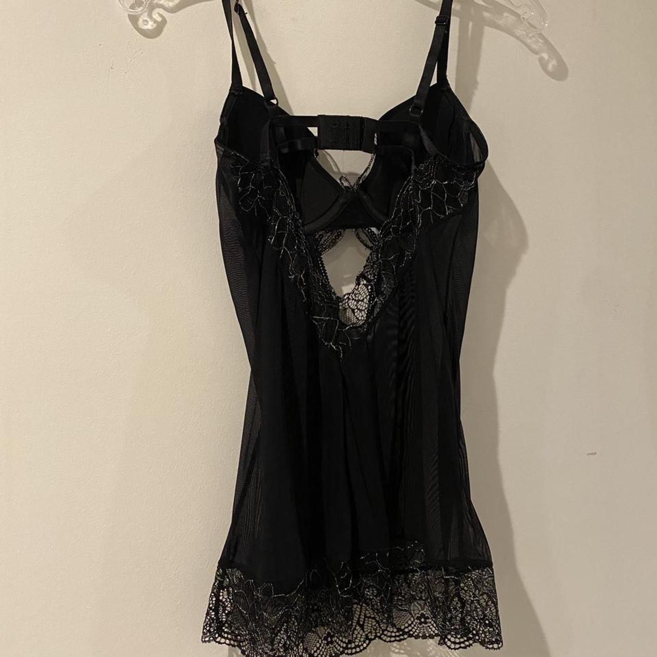 Frederick's of Hollywood Women's Black and Silver Nightwear (3)