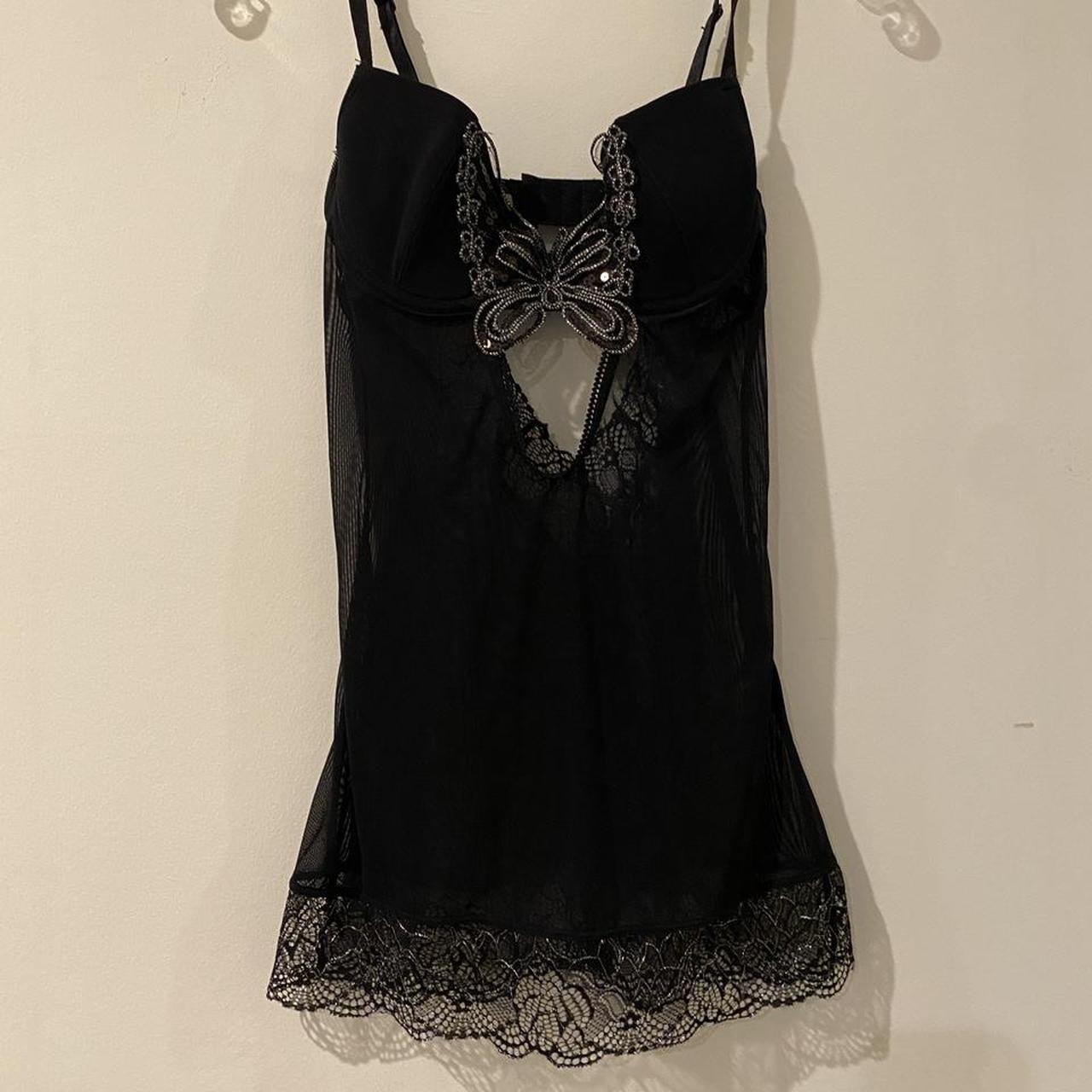 Frederick's of Hollywood Women's Black and Silver Nightwear (4)