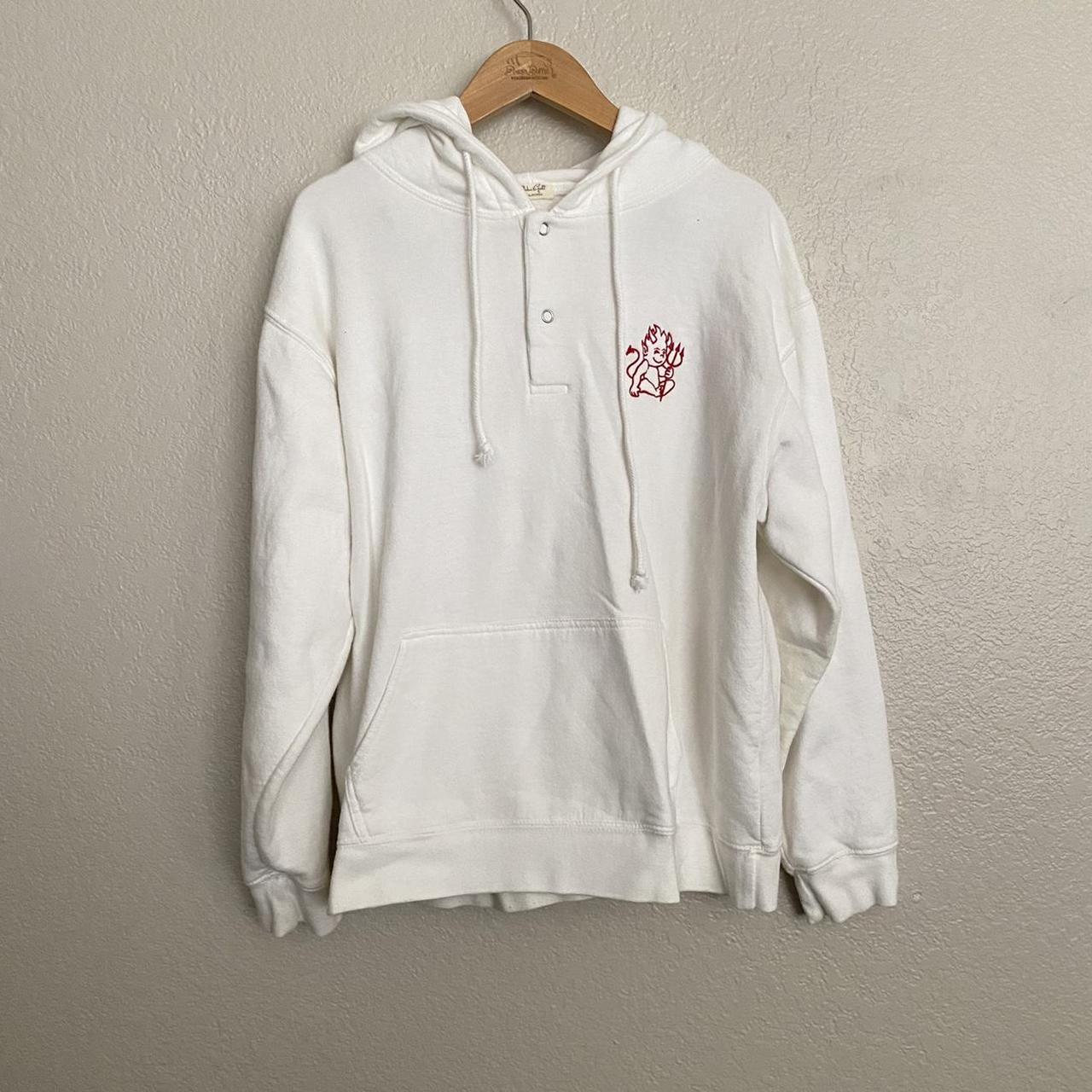 brandy melville white hoodie, one size, -white