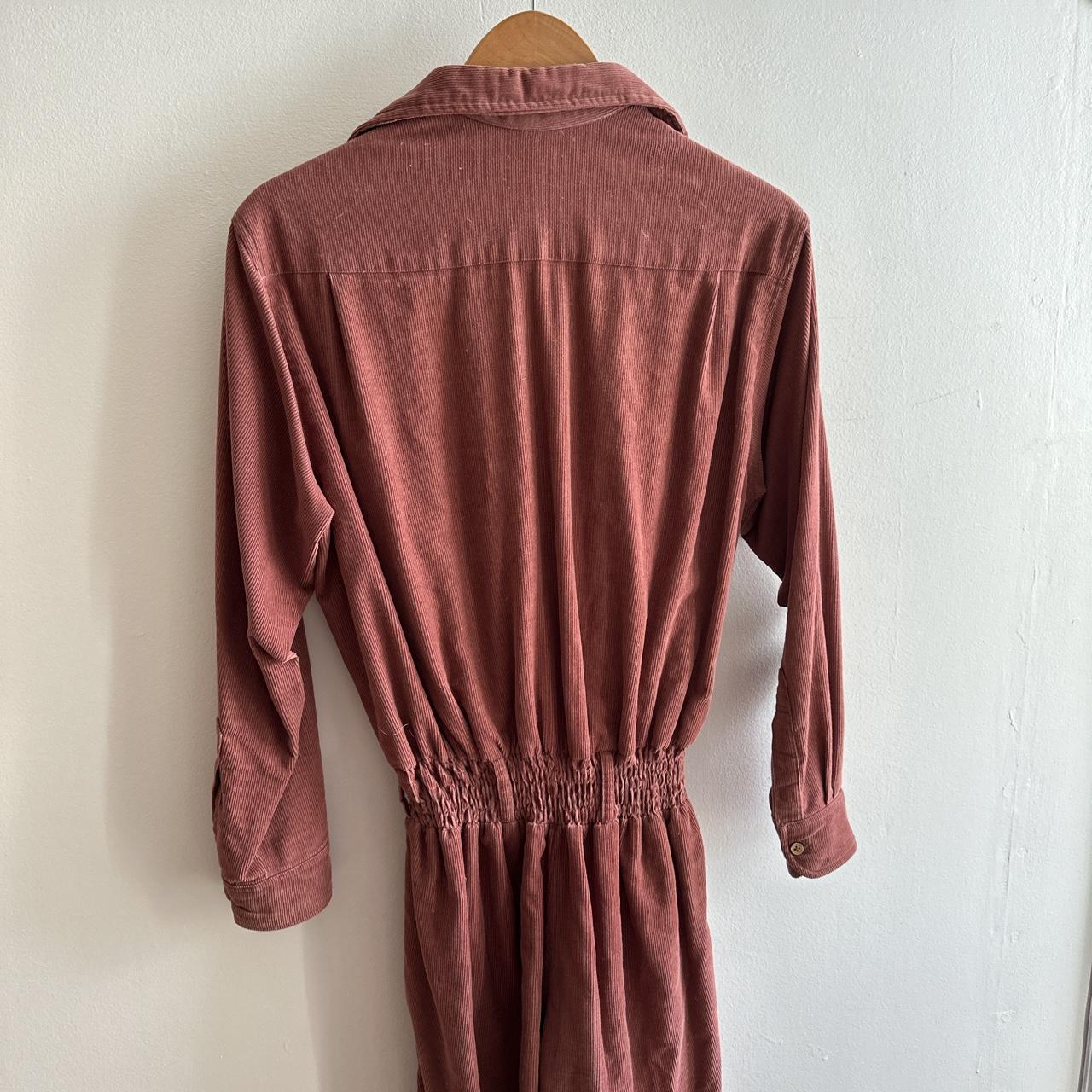 Dusky pink rose corduroy jumpsuit/boiler suit from... - Depop