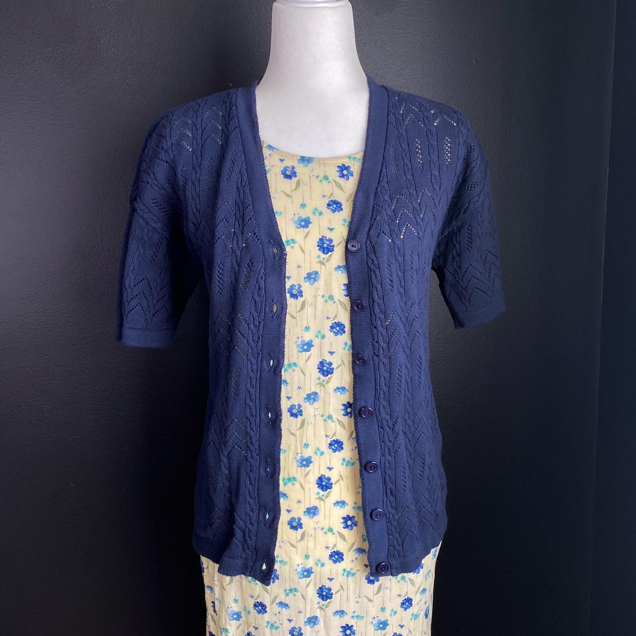 Short sleeve navy blue on sale cardigan