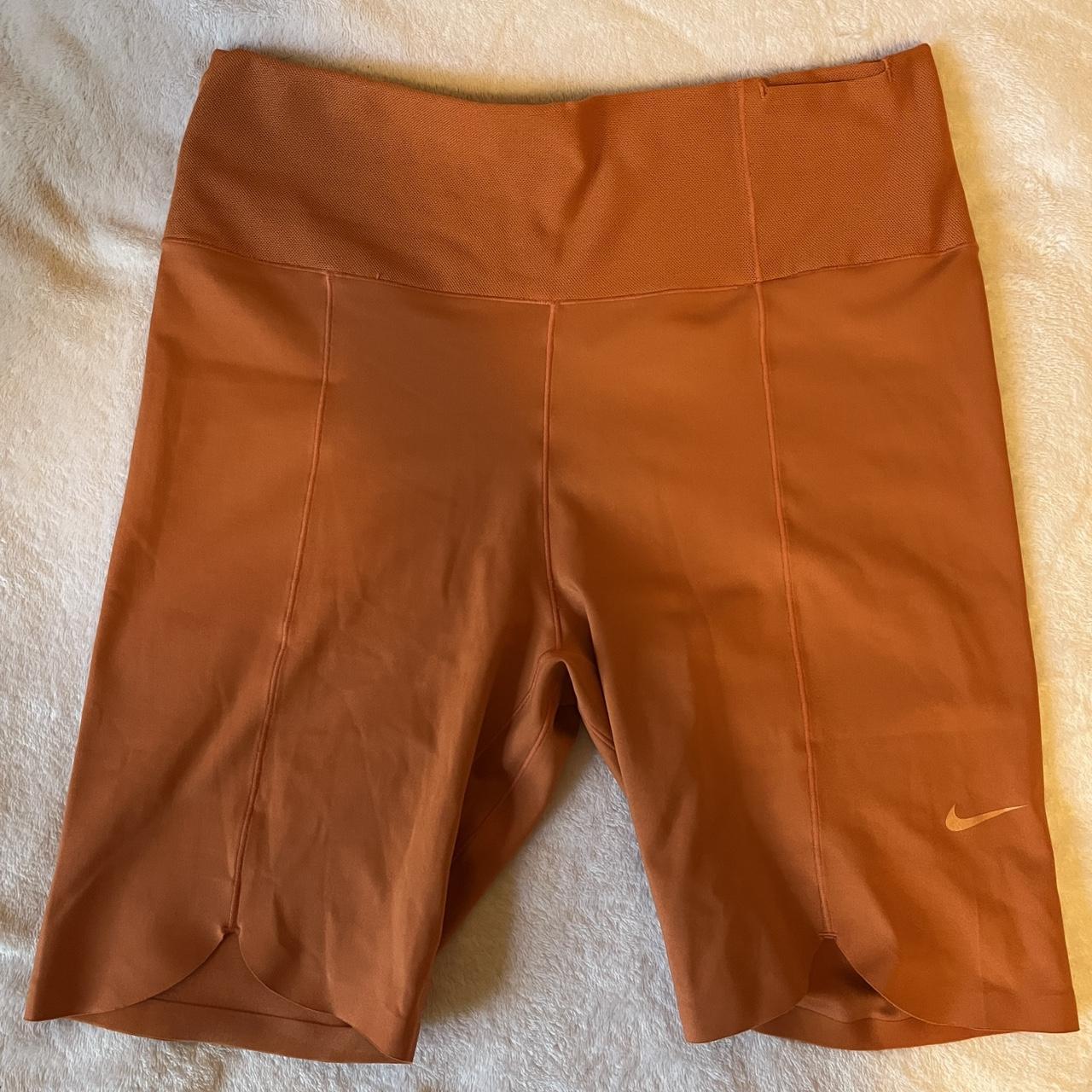 Orange nike biker online shorts