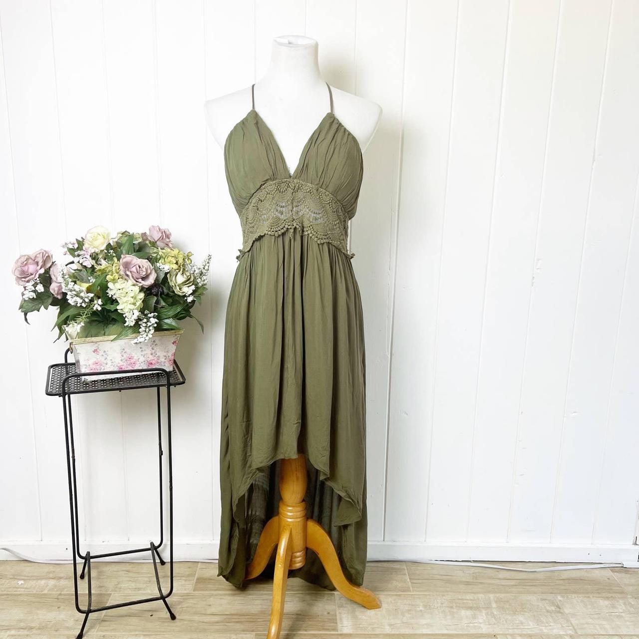 Boho olive green on sale dress