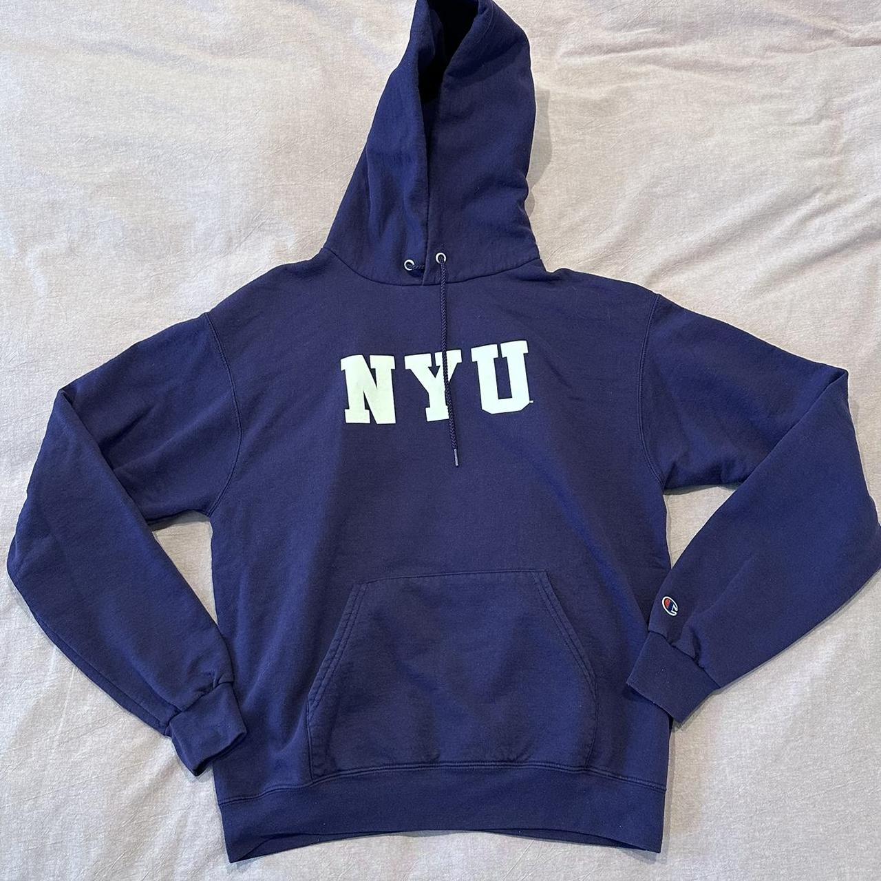 NYU Purple Logo Hoodie #nyu #purple #hoodie... - Depop