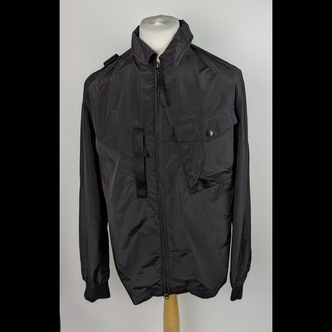 MA STRUM Mens Nylon Grid Overshirt Jet Black Depop