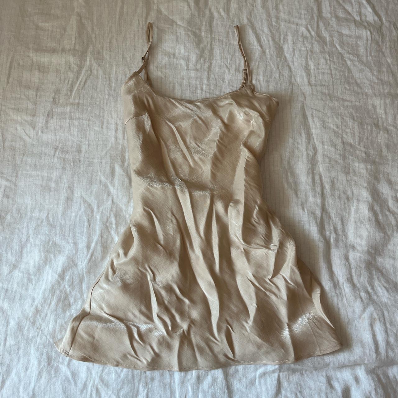 vrg grl iridescent gold mini slip dress verge girl... Depop