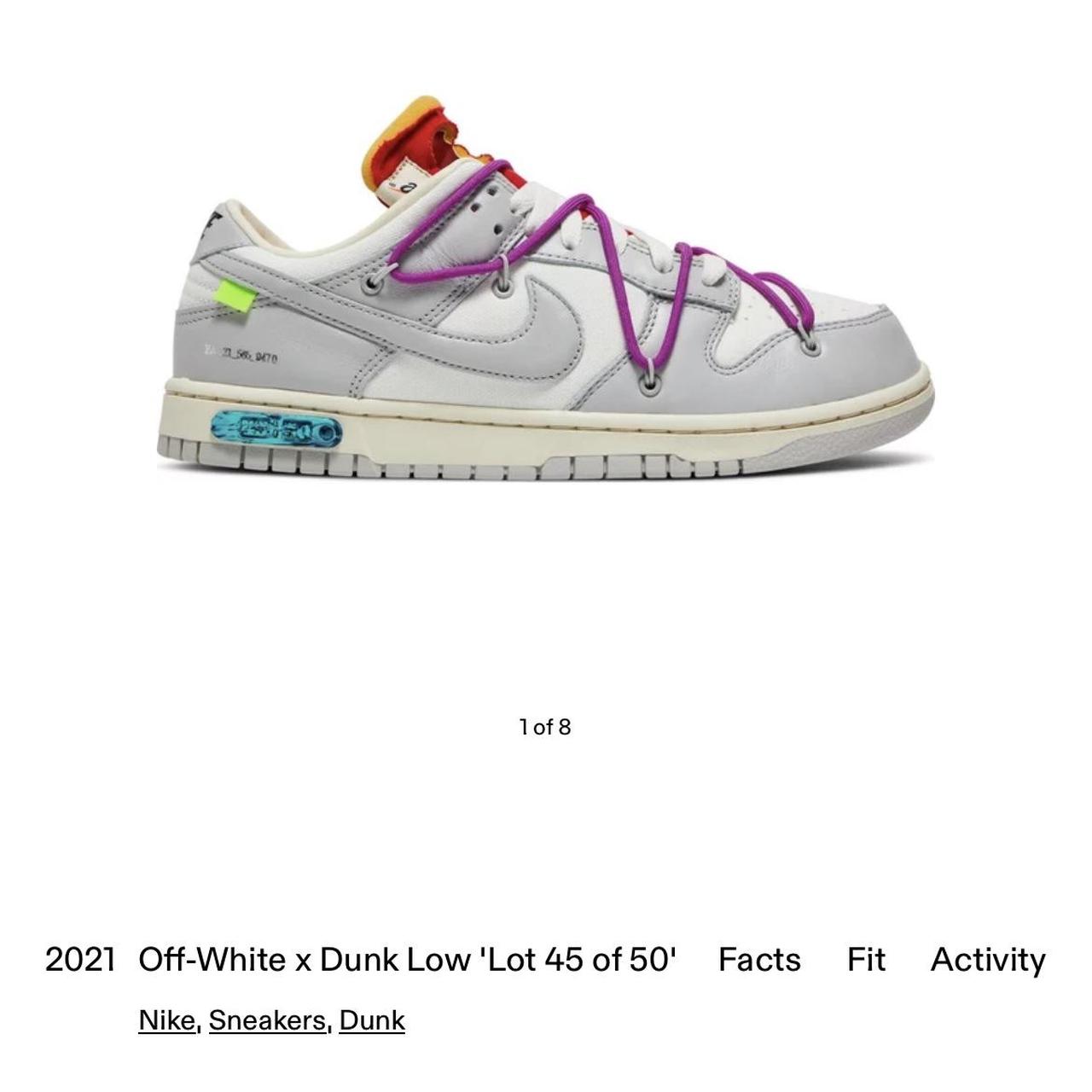 Nike off-white x dunk low “lot 45 of 50” mens size... - Depop