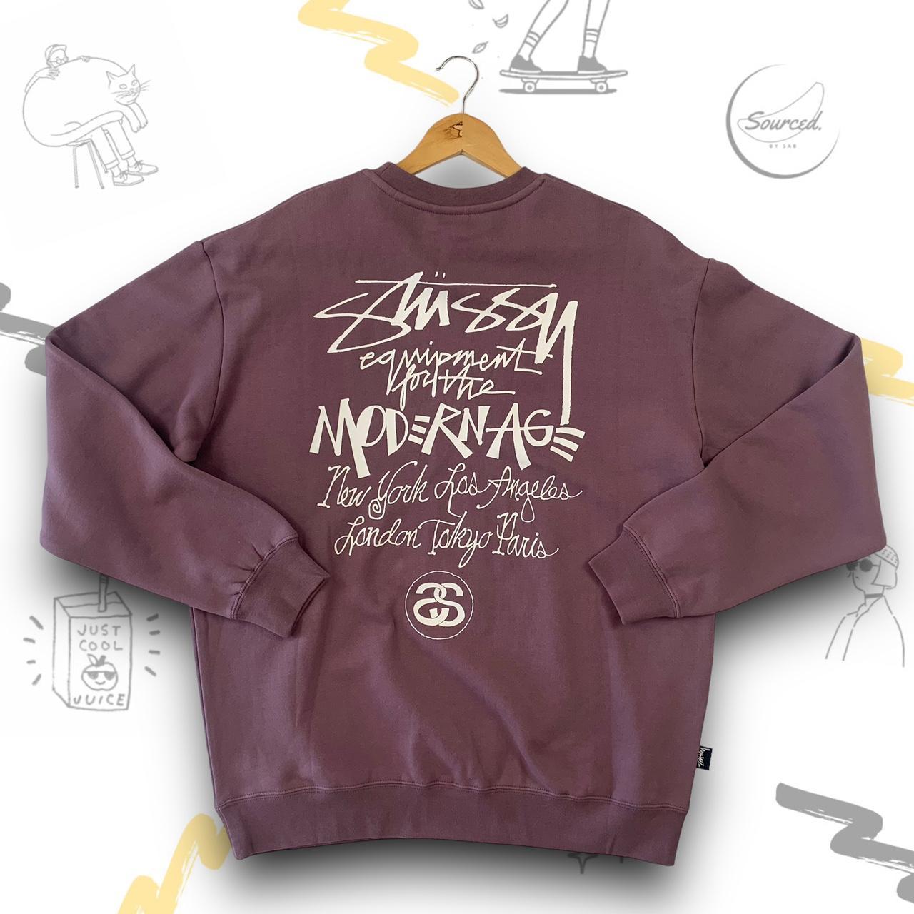 Stussy hot sale embroidered sweatshirt