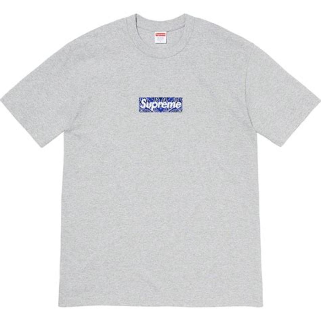 Supreme Bandana Box Logo Tee Heather Grey Depop