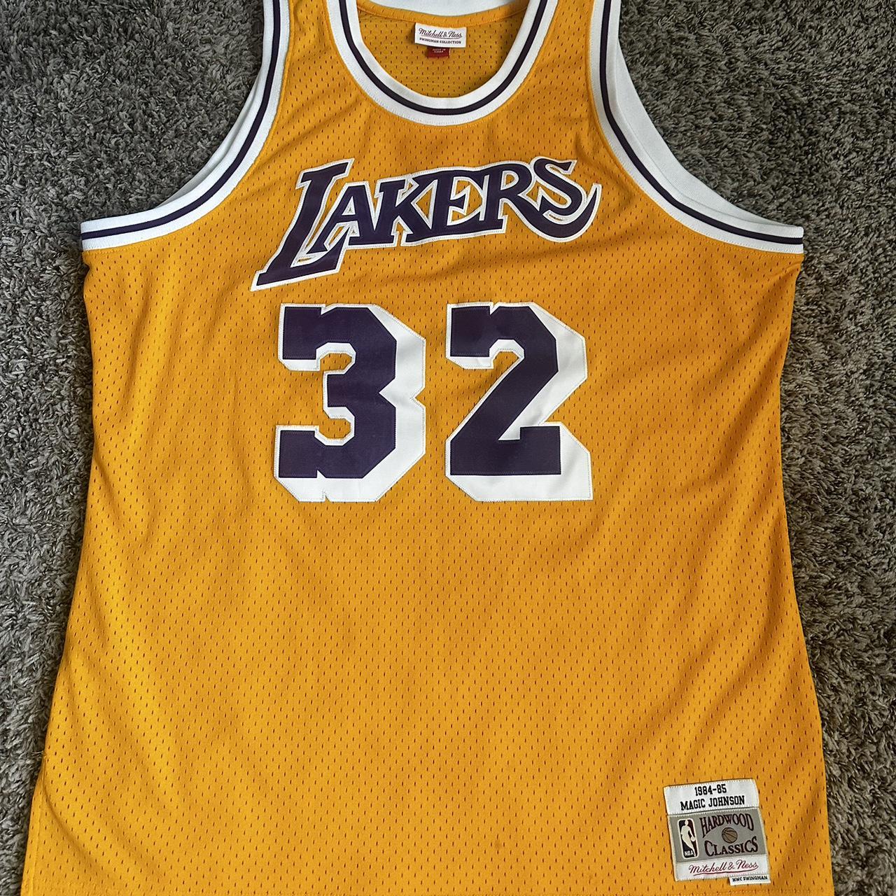 Magic Johnson Lakers Jersey Mitchel &... - Depop